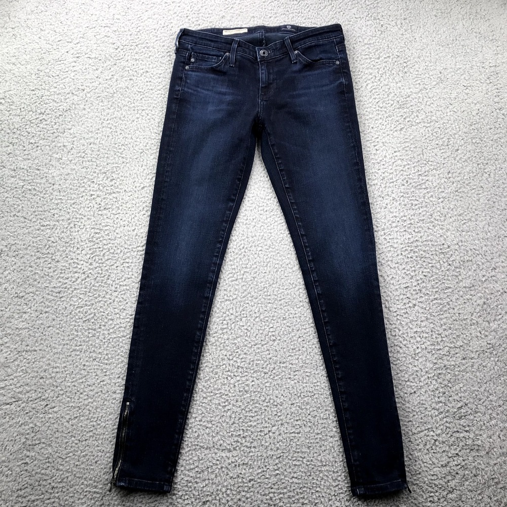 AG Adriano Goldschmied The Zip-Up Legging Jeans Womens 25 Blue Skinny Ankle Zip